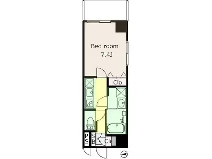 サングレース赤塚A(1K/5階)の間取り写真