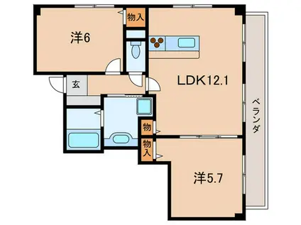 プラーシュ本山(2LDK/4階)の間取り写真