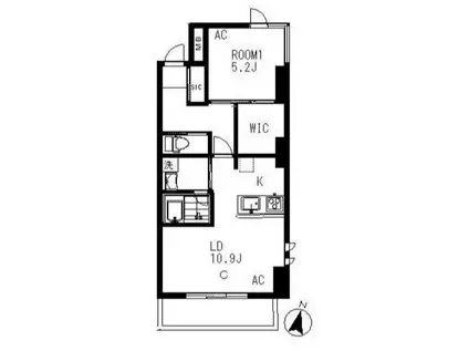 コスモ和光12(1LDK/7階)の間取り写真