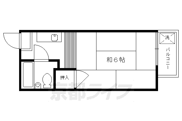 花園橋ハイツ(1K/1階)の間取り写真