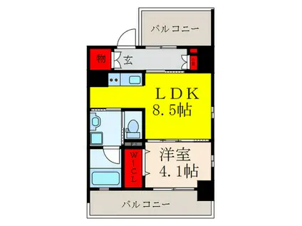 JP NOIE 吹田垂水(1LDK/3階)の間取り写真