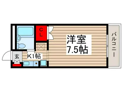 エミネンス船橋(1K/3階)の間取り写真