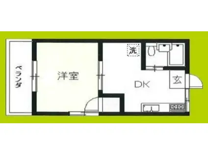 あいあいハウス(1DK/2階)の間取り写真