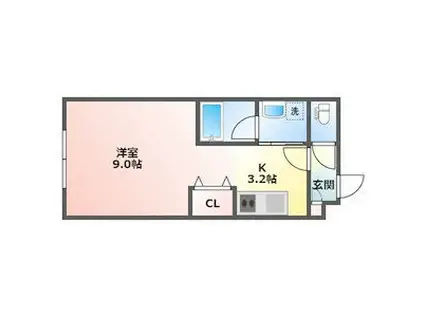 メゾンサクラ(1K/4階)の間取り写真