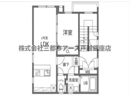 KANOA池上(1LDK/2階)の間取り写真