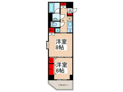 日神デュオステージ三ノ輪(2K/4階)の間取り写真