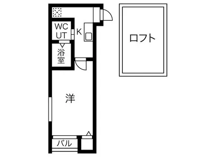 シャトー塩池(1K/2階)の間取り写真