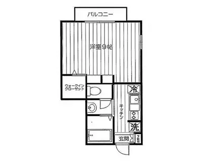 グランディオーゾ 三田(1K/1階)の間取り写真