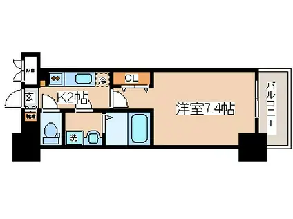 レジュールアッシュ神戸元町(1K/11階)の間取り写真