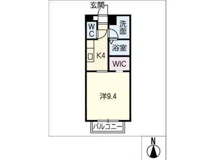 MRIVER桑名西(1K/2階)の間取り写真