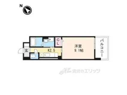 シャロミエール(1K/5階)の間取り写真