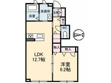 シャーメゾン エクセレンス(1LDK/1階)の間取り写真