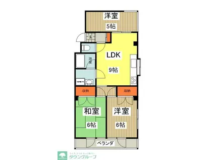 ヒルハイツ日野(3LDK/2階)の間取り写真