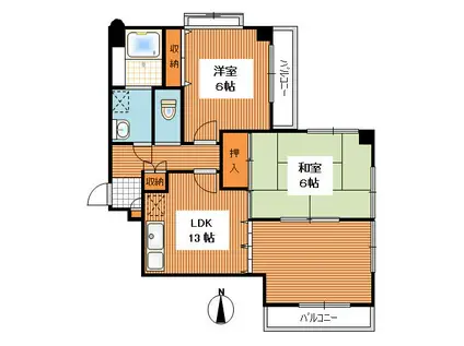 シトラス5ビル(2LDK/4階)の間取り写真