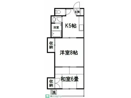 シュロス吉川(2K/1階)の間取り写真