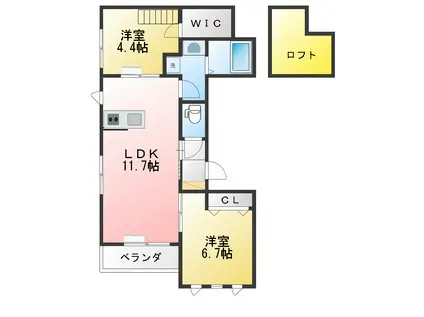 SOPHISTA中野(2LDK/2階)の間取り写真