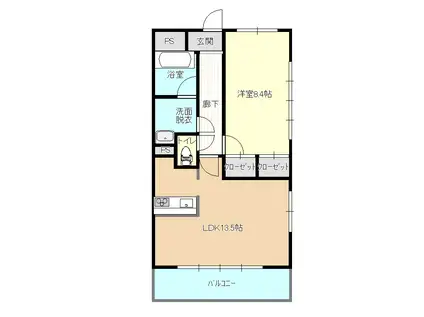 ウイング下小出(1LDK/4階)の間取り写真