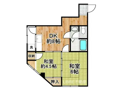 平尾ビル(2DK/2階)の間取り写真