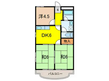 クラスター坂西(3DK/2階)の間取り写真