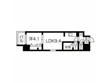 ファステート難波デラックス(1LDK/7階)の間取り写真