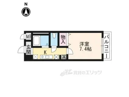 メゾンリーヴ(1K/2階)の間取り写真