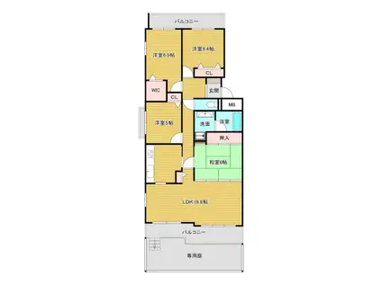 セントポリア金剛東1棟(4LDK/1階)の間取り写真