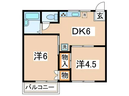 メゾン日高(2DK/2階)の間取り写真