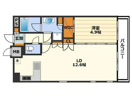 アークアベニュー梅田北(1K/7階)の間取り写真