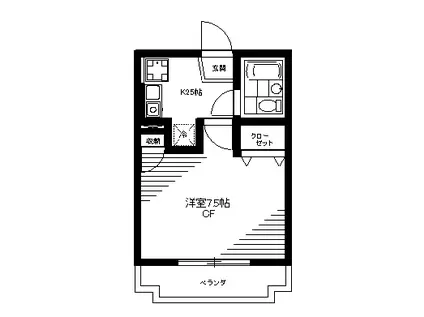 パレ・ドール豊玉中(1K/4階)の間取り写真
