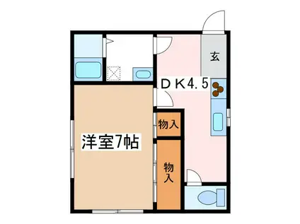 メゾン・ド・サクラ(1DK/2階)の間取り写真