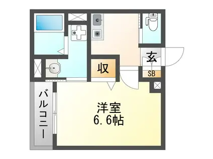 グランエクラ加島I(1K/3階)の間取り写真