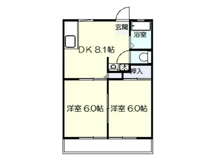 雅ハイツ(2DK/2階)の間取り写真