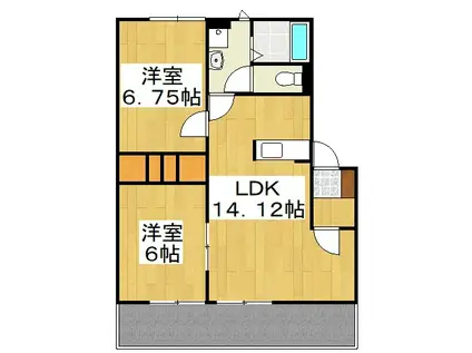 サンファミリーA(2LDK/1階)の間取り写真