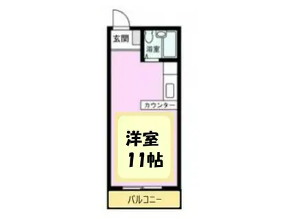 備後ハイツ(ワンルーム/1階)の間取り写真