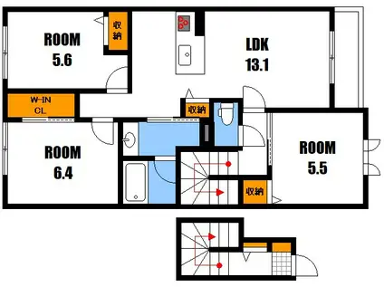 サンクレールコートB(3LDK/2階)の間取り写真