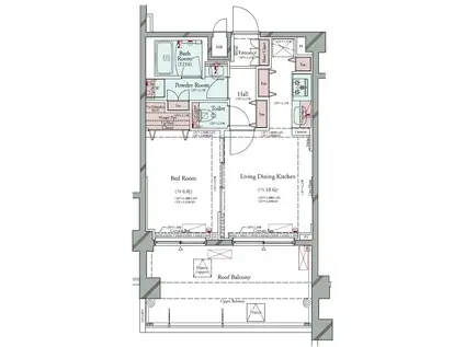 プラシア蒲田 THE GRAND RESIDENCE(1LDK/4階)の間取り写真