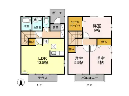 御料所ガーデン(3LDK/1階)の間取り写真