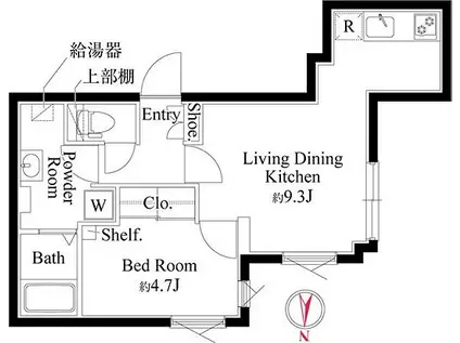 グランパセオ中目黒II(1DK/2階)の間取り写真