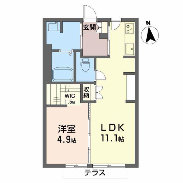グランメール(1LDK/1階)の間取り写真