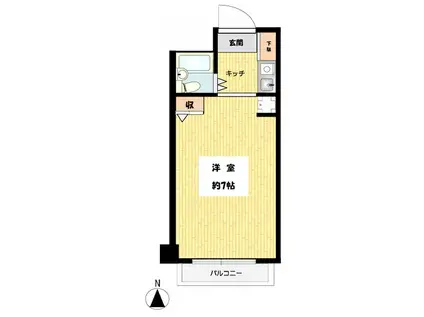 音羽ホームズ(1K/3階)の間取り写真