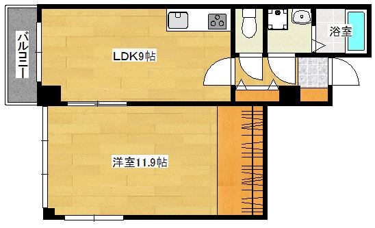 CASA AROW(1LDK/3階)の間取り写真