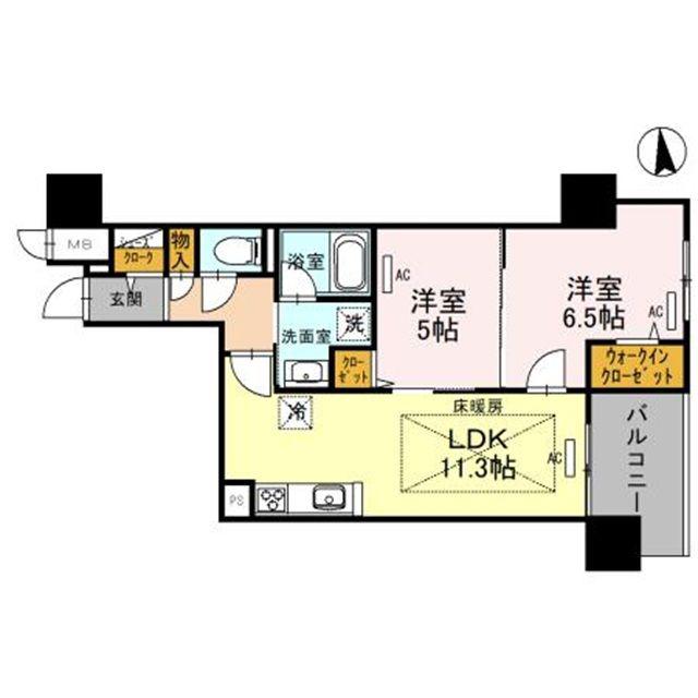 IBC RESIDENCE ウエスト(2LDK/12階)の間取り写真
