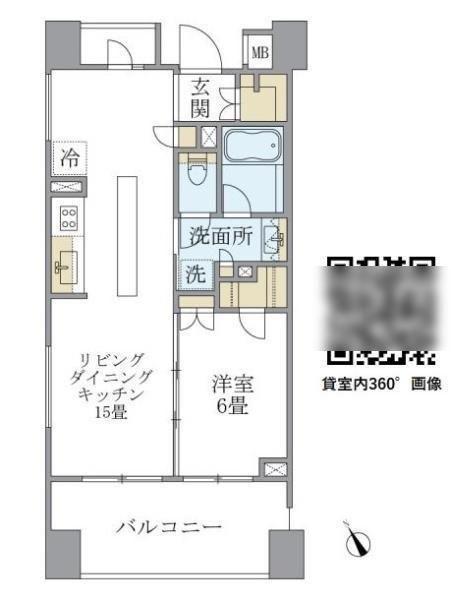 アパートメンツ三田(1LDK/4階)の間取り写真