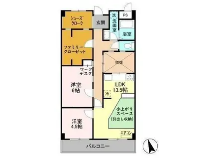 ルイメゾン2(2LDK/3階)の間取り写真