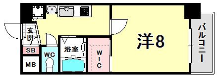 CITTA・VISTA神戸下山手通(1K/10階)の間取り写真
