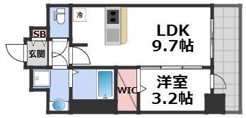 ミラージュパレス大阪ドームPROSPER(1LDK/3階)の間取り写真