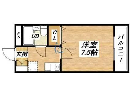 ハイム23(1K/1階)の間取り写真