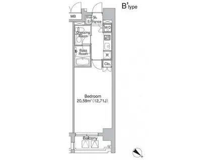 レジディア市ヶ谷II(1K/9階)の間取り写真