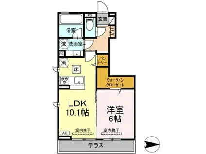 メゾン陣場(1LDK/1階)の間取り写真
