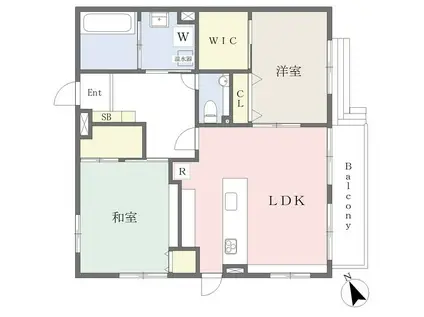 グリーンコート北町(2LDK/1階)の間取り写真